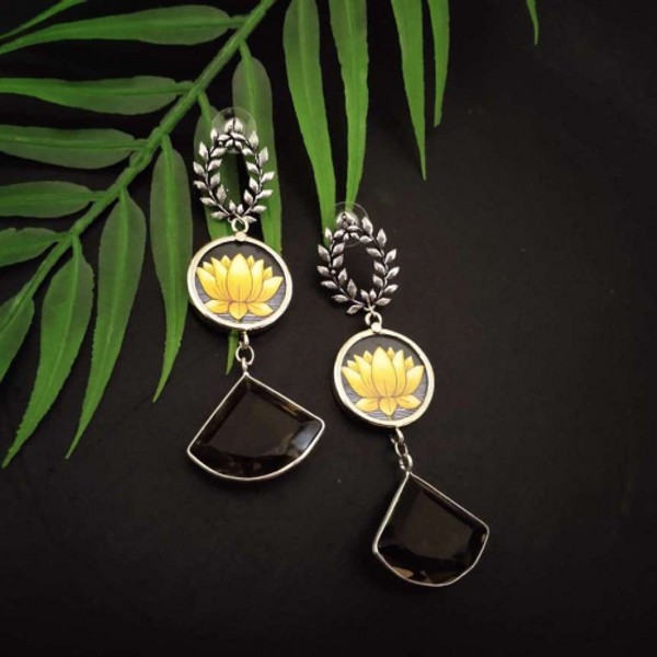 Handpainted yellow lotus - 2