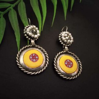 Yellow pearl danglers