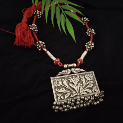 Red floral chitai peacock
