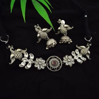 Floral bird choker set -2