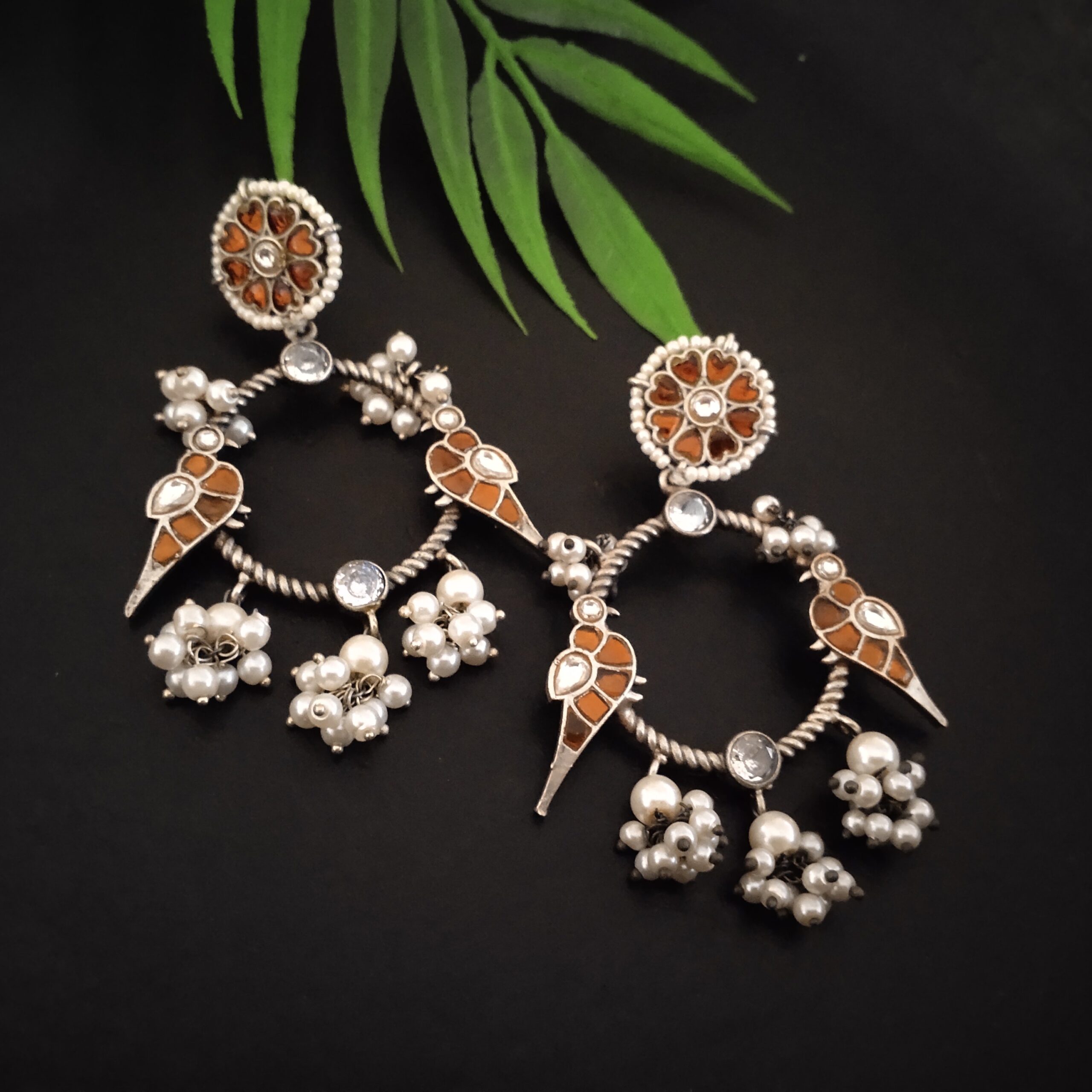 Orange kemp bird chandbali