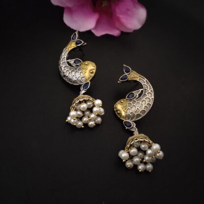 Navy matsya Jhumka