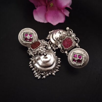 Ruby clustered pearls jhumka -1 - Image 2