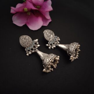 Ornate drop jhumka - 5