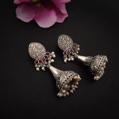 Ornate drop jhumka - 2