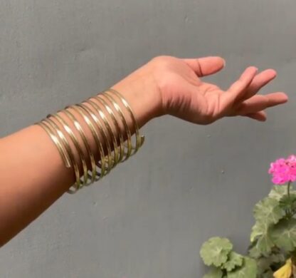Spiral gold tribal bracelet - XL - Image 4