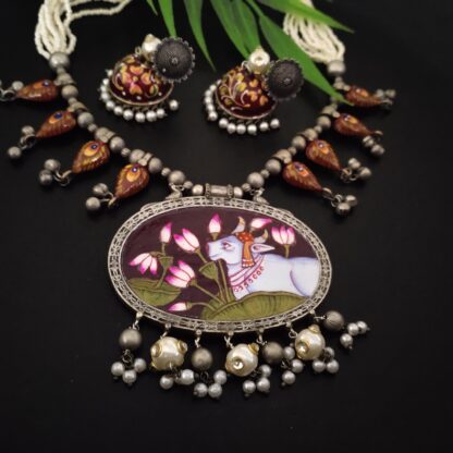 Pichwai Jhumka set - 10 - Image 2