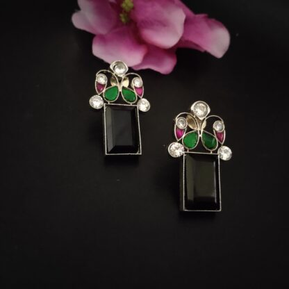 Black rectangle floral