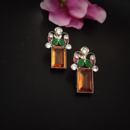 Orange rectangle floral