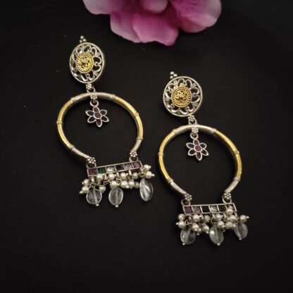 Floral rectangle chandbali - 1