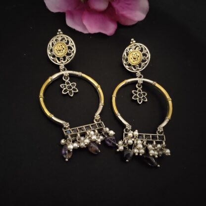 Floral rectangle chandbali - 4