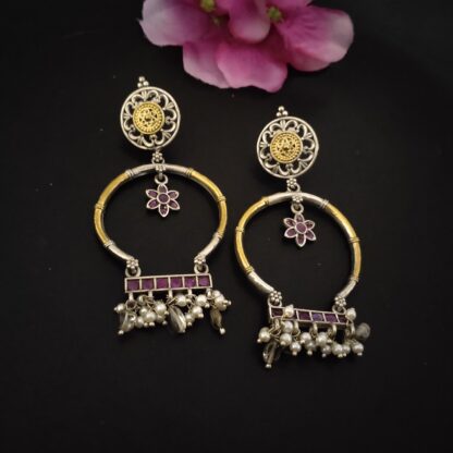 Floral rectangle chandbali - 6