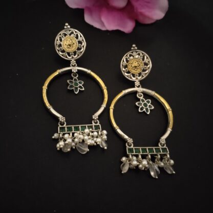 Floral rectangle chandbali - 5