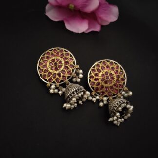 Ornate floral jhumki- 3