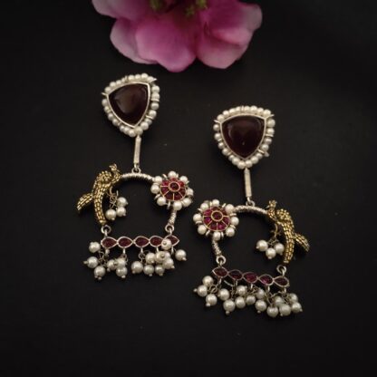 Trikon floral chandbali -3
