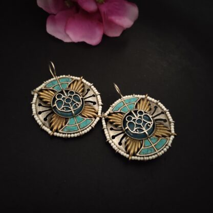 Round firozi Kemp danglers