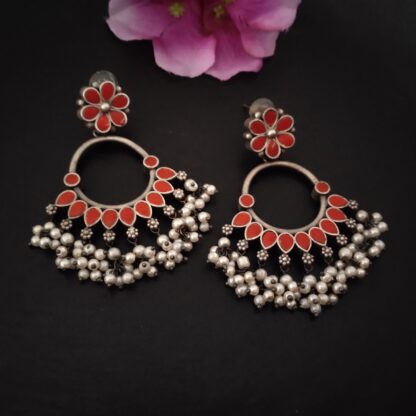 Red kemp chandbali