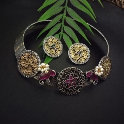 Round texture hasli set - pink