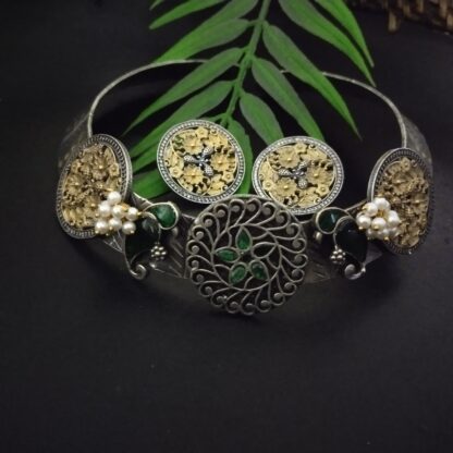 Round texture hasli set - green