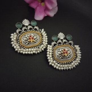 Ornate jumbo floral studs -2