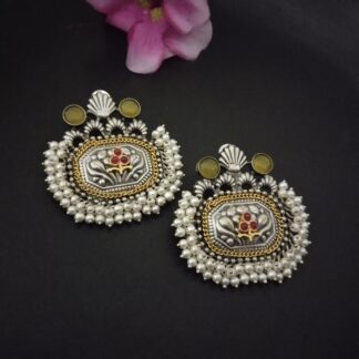 Ornate jumbo floral studs -4