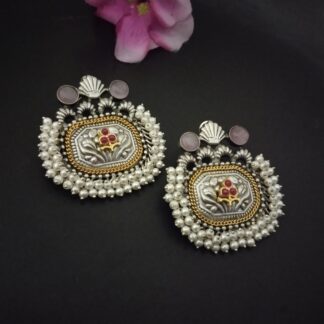 Ornate jumbo floral studs -3