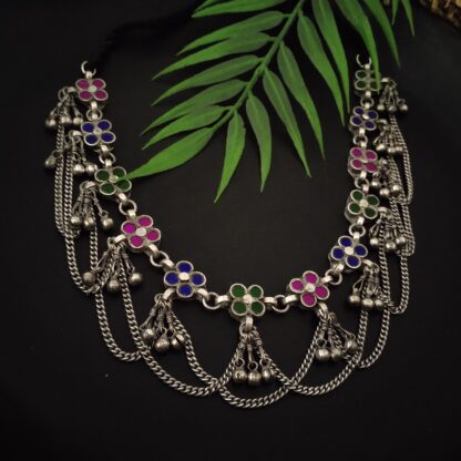 Floral glass Choker -1