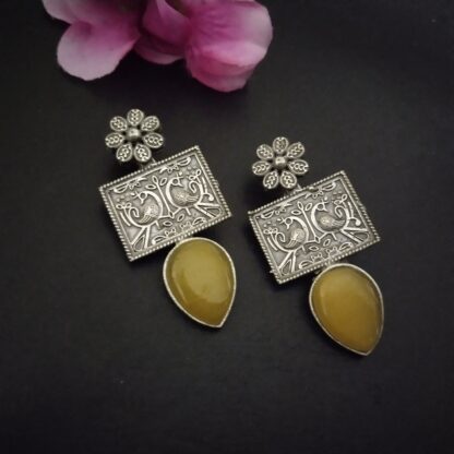 Yellow drop floral stud