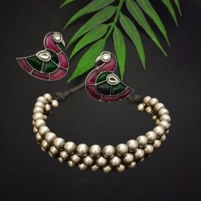 Ruby green matar choker set