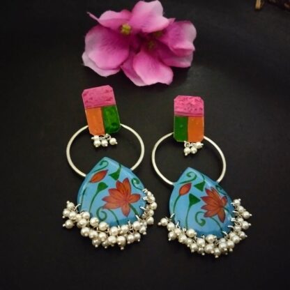 Hp floral hoop studs -1