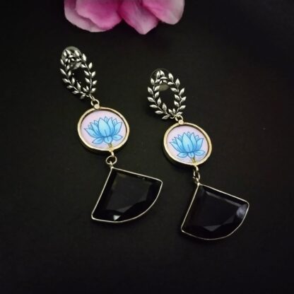 Handpainted blue lotus - 3