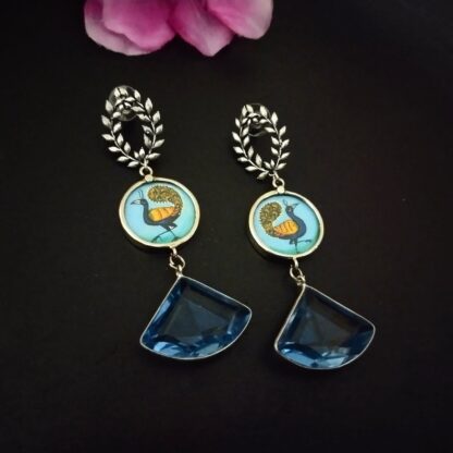 Handpainted blue peacock - 4