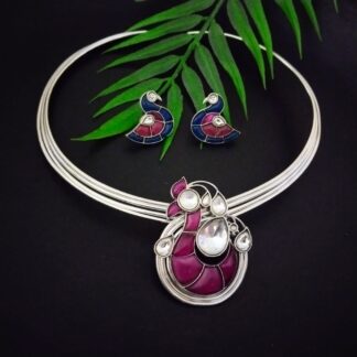 Ruby blue  fusion  choker set - 6