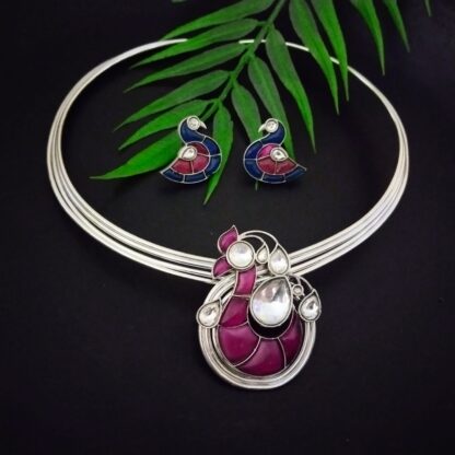 Ruby blue  fusion  choker set - 6