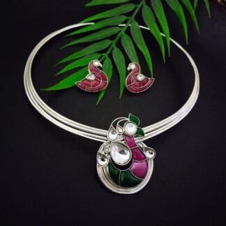 Multicolored ruby fusion choker set - 4