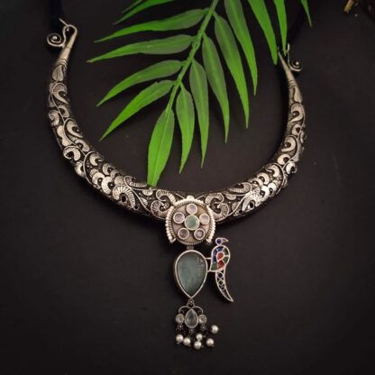 Ornate teal chidiya hasli
