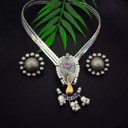Ruby peacock choker set