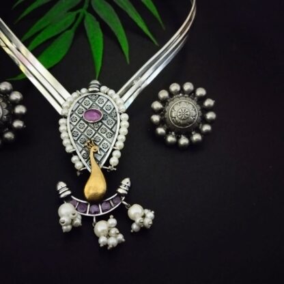 Ruby peacock choker set - Image 2