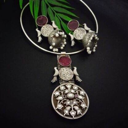 Round chidiya Jhumka hasli set - 5