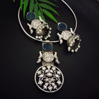 Round chidiya Jhumka hasli set - 4