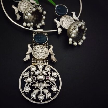 Round chidiya Jhumka hasli set - 4 - Image 2