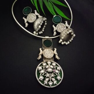Round chidiya Jhumka hasli set - 2