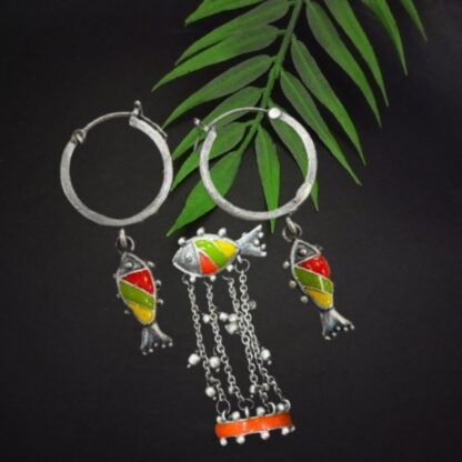 Quirky matsya hoops n ring combo -1