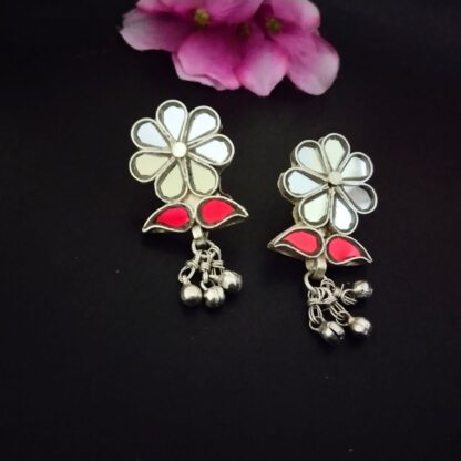 Floral glass earrings - 2