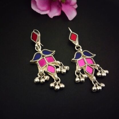 Leafy glass earrings - 3