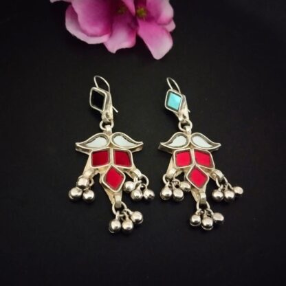 Leafy glass earrings - 1