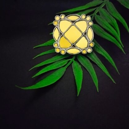 Glass geometric square ring - 2