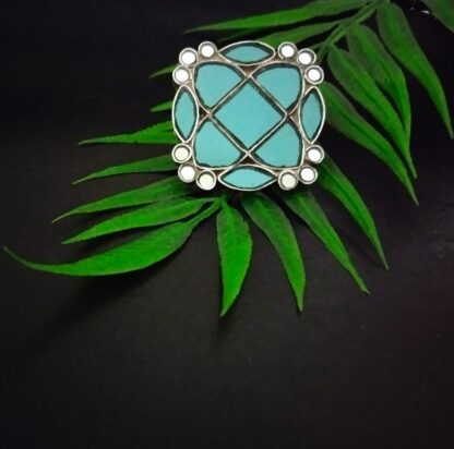 Glass geometric square ring - 1