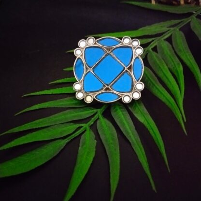 Glass geometric square ring - 4