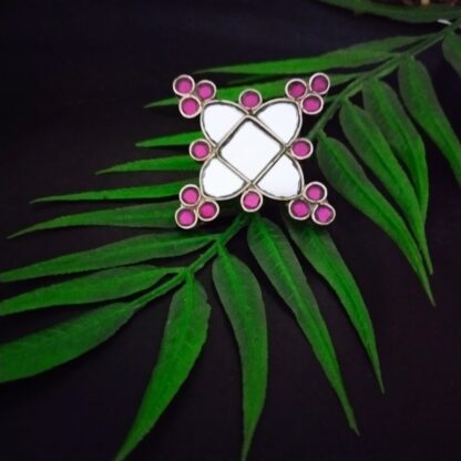 Glass geometric diamond ring - 1